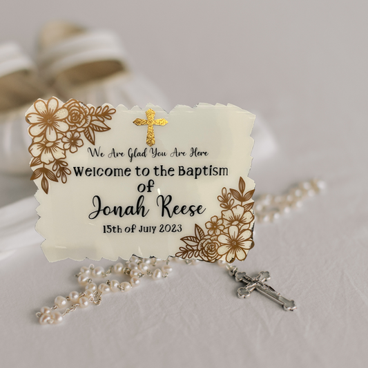 Elegant Baptism Sign