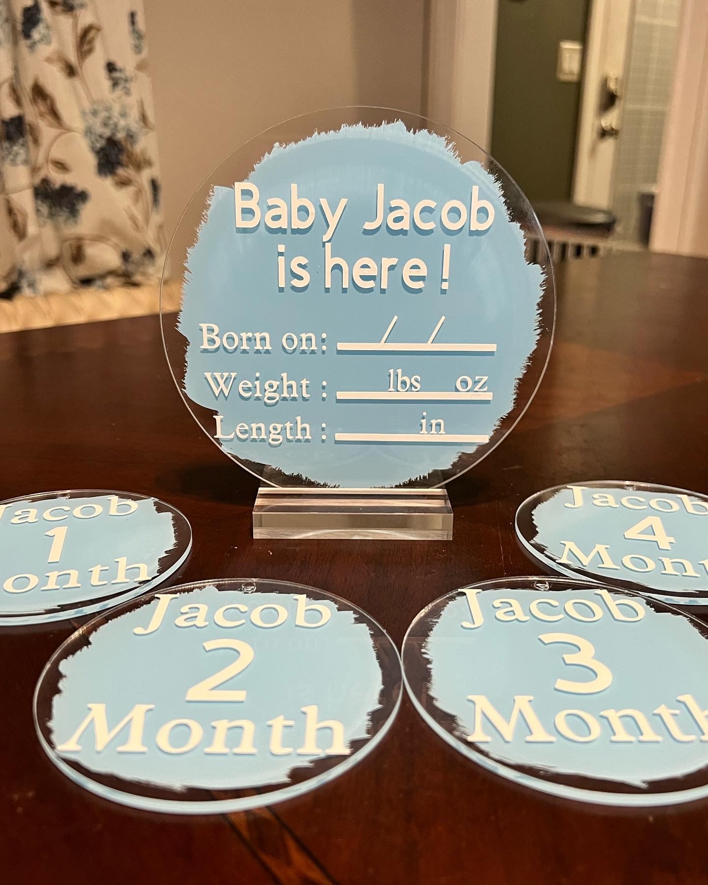 Baby Boy Blue Arrival and Monthly Growing Signs