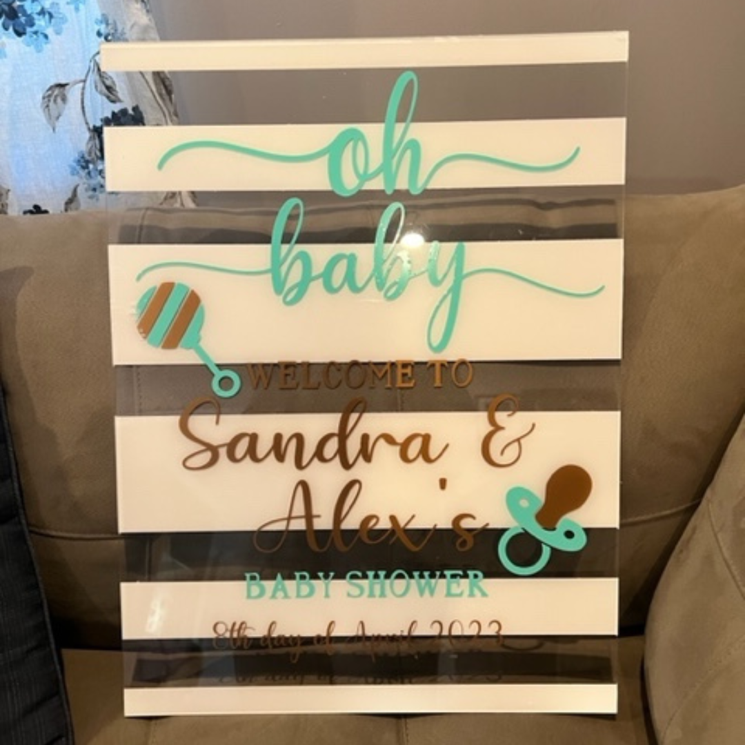 Stripes Baby Shower Sign