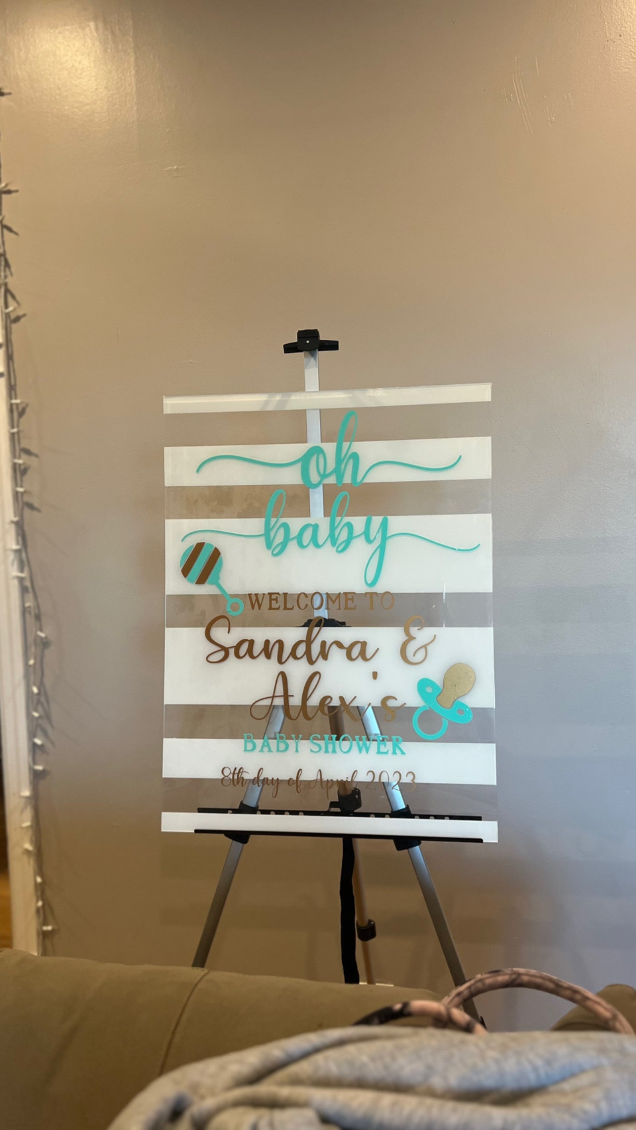 Stripes Baby Shower Sign