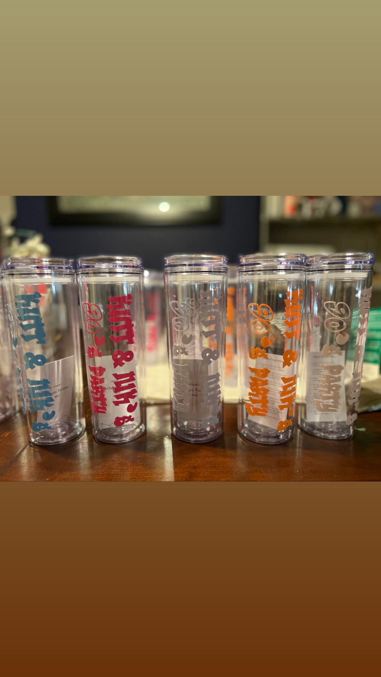 Customizable 18 oz. Acrylic Tumbler with Lid and Straw