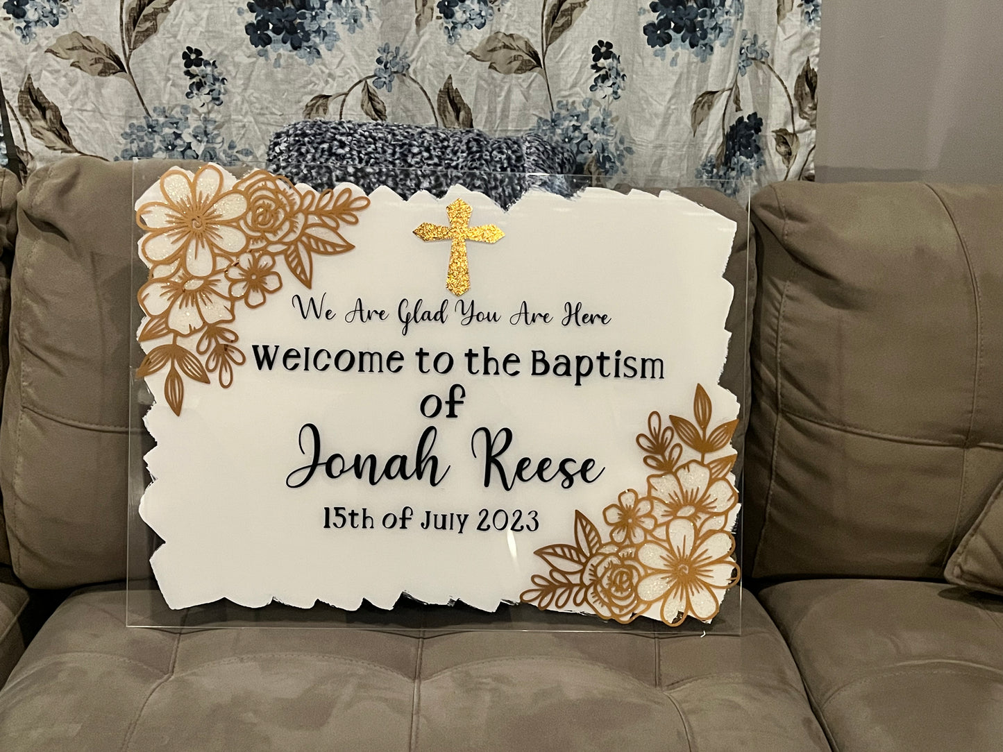 Elegant Baptism Sign