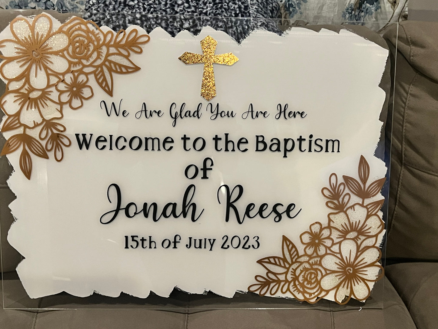 Elegant Baptism Sign