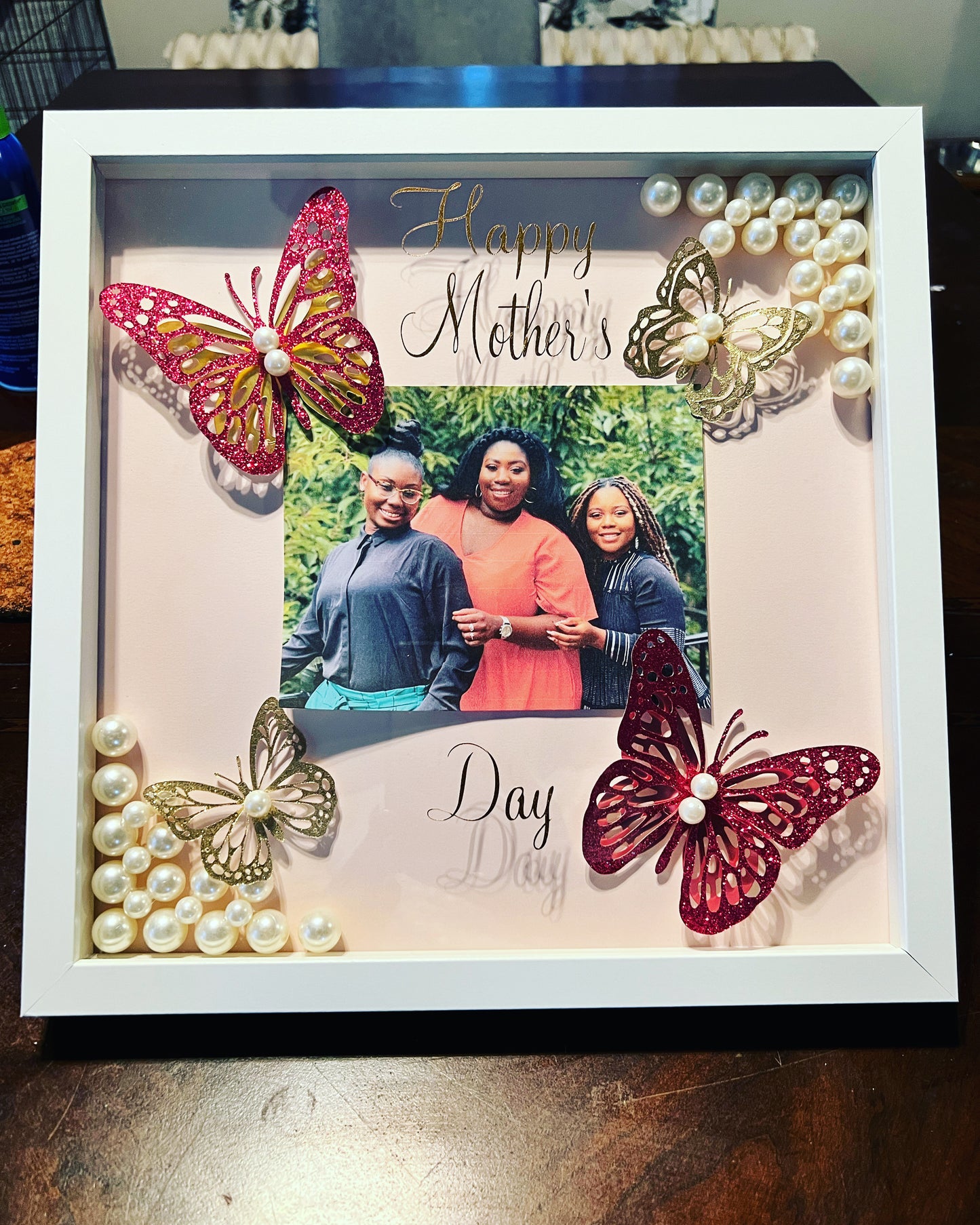 Personalized Butterfly and Pearl Frame