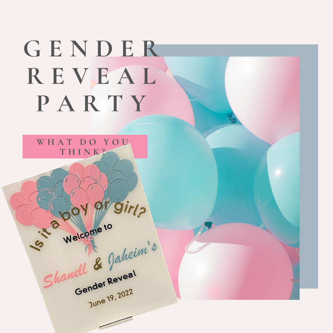 Pink & Blue Gender Reveal Sign