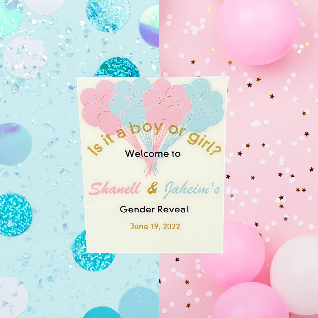 Pink & Blue Gender Reveal Sign